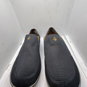 OluKai Men's Black Mesh Slip-Ons
